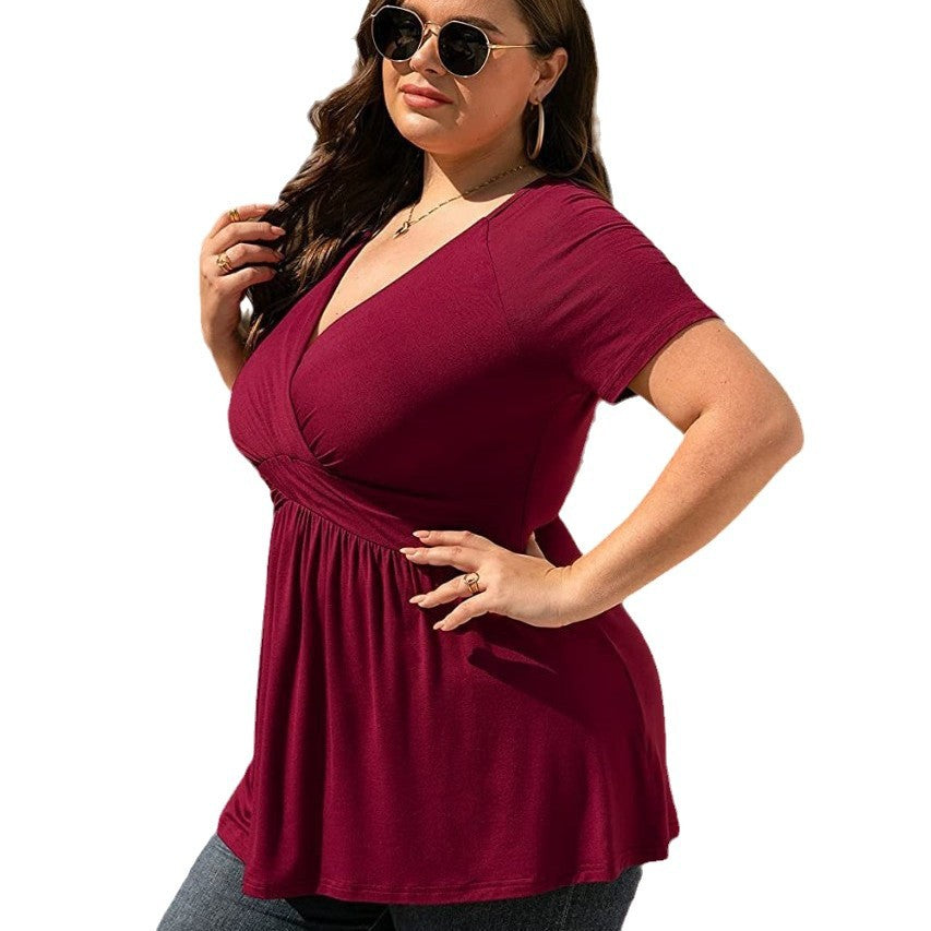 Women’s Plus Size V-Neck T-Shirt – Comfortable Casual Top