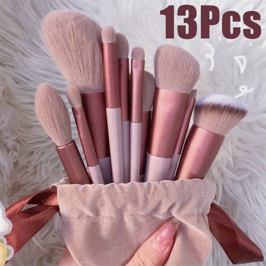 13-Piece Professional Makeup Brush Set – Foundation, Concealer, Blush, Powder, Eyeshadow & Highlighter Cosmetic Tools