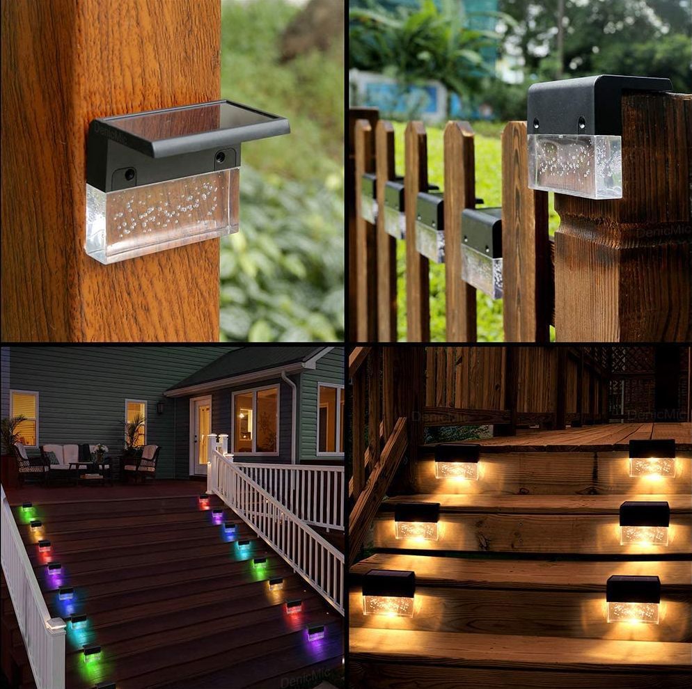 Waterproof RGB LED Solar Step & Fence Light – Outdoor Color-Changing Stair, Deck, and Garden Lighting