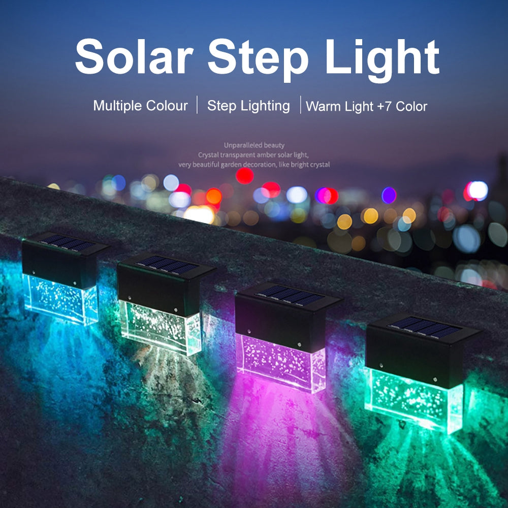 Waterproof RGB LED Solar Step & Fence Light – Outdoor Color-Changing Stair, Deck, and Garden Lighting