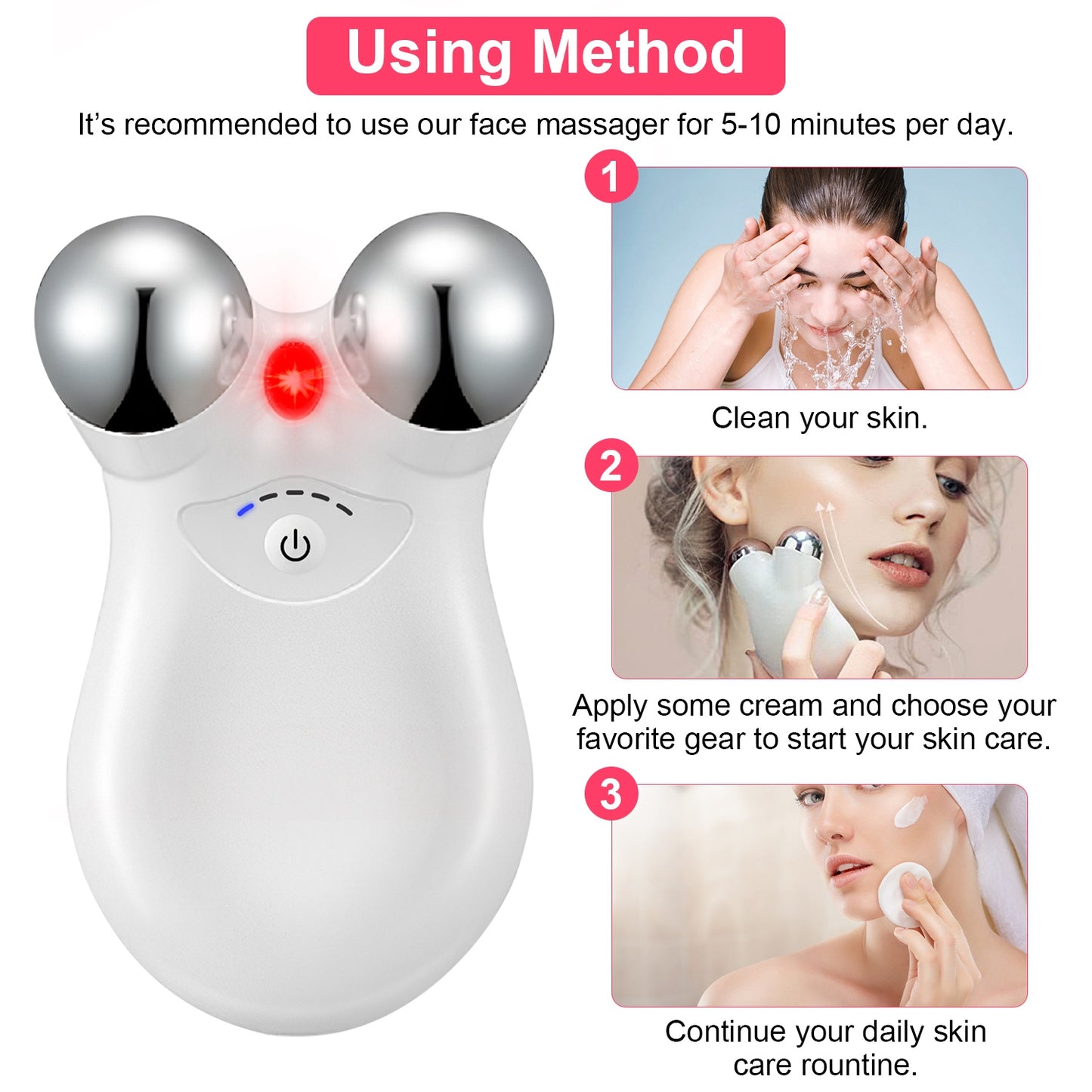 Rechargeable Micro-Current Face & Neck Massager – Skin Tightening & Lifting