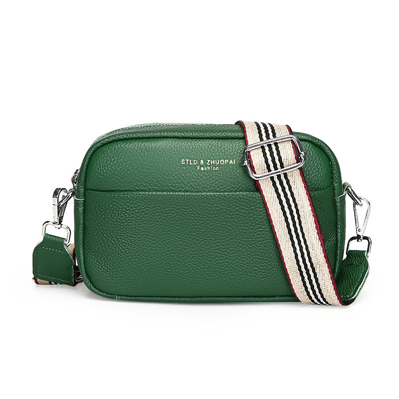 Women’s Genuine Leather Shoulder Messenger Bag – Simple Small Square Crossbody