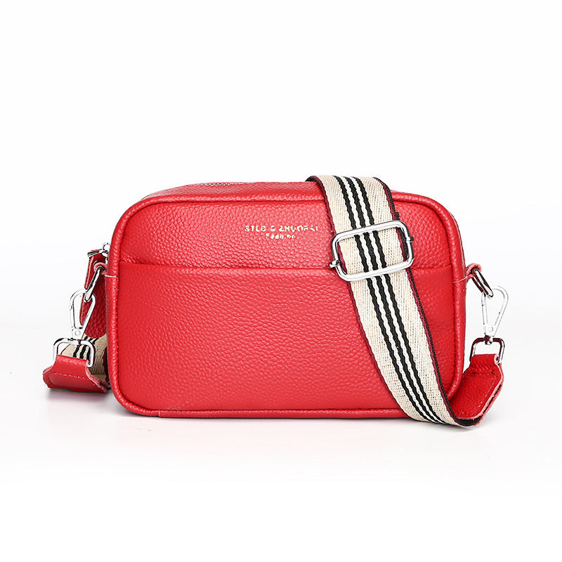 Women’s Genuine Leather Shoulder Messenger Bag – Simple Small Square Crossbody