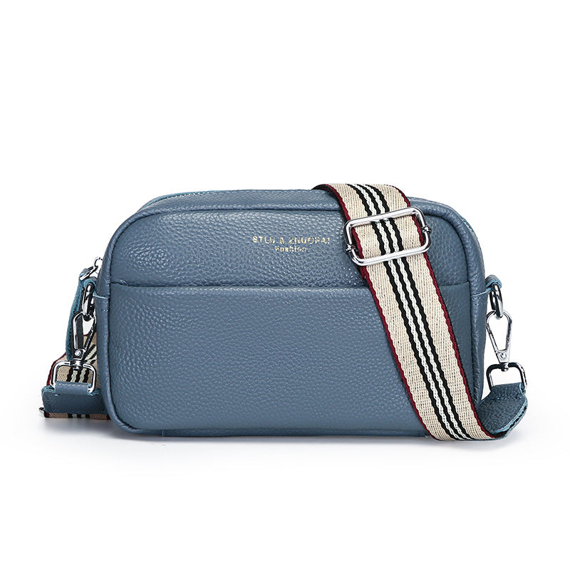 Women’s Genuine Leather Shoulder Messenger Bag – Simple Small Square Crossbody