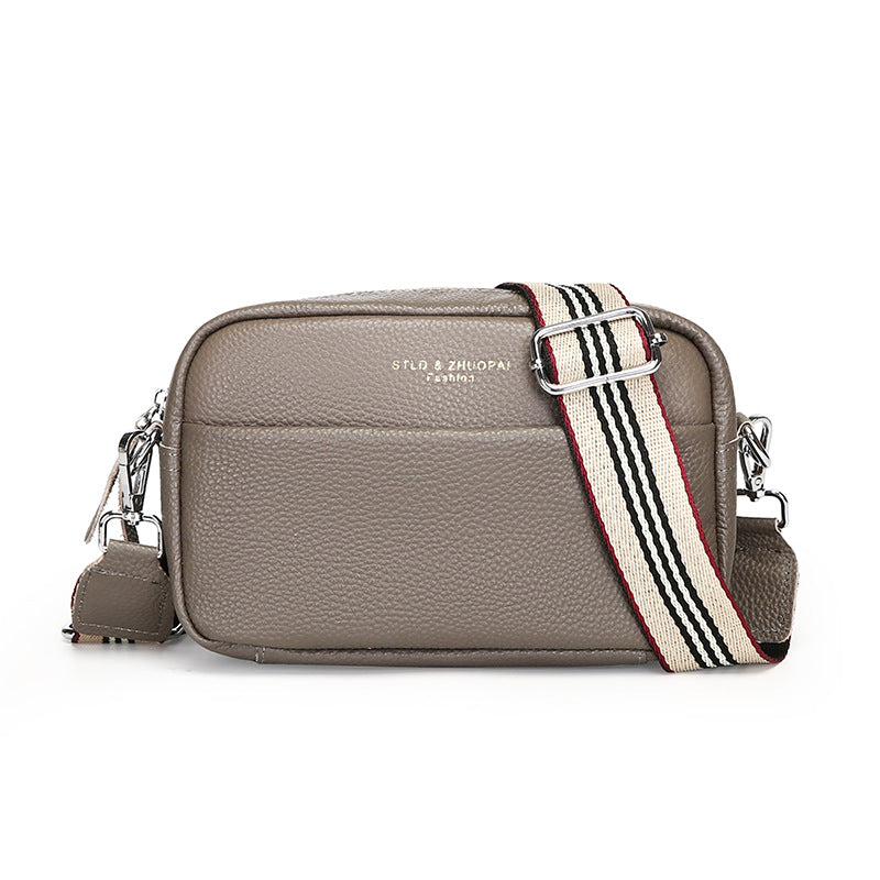 Women’s Genuine Leather Shoulder Messenger Bag – Simple Small Square Crossbody