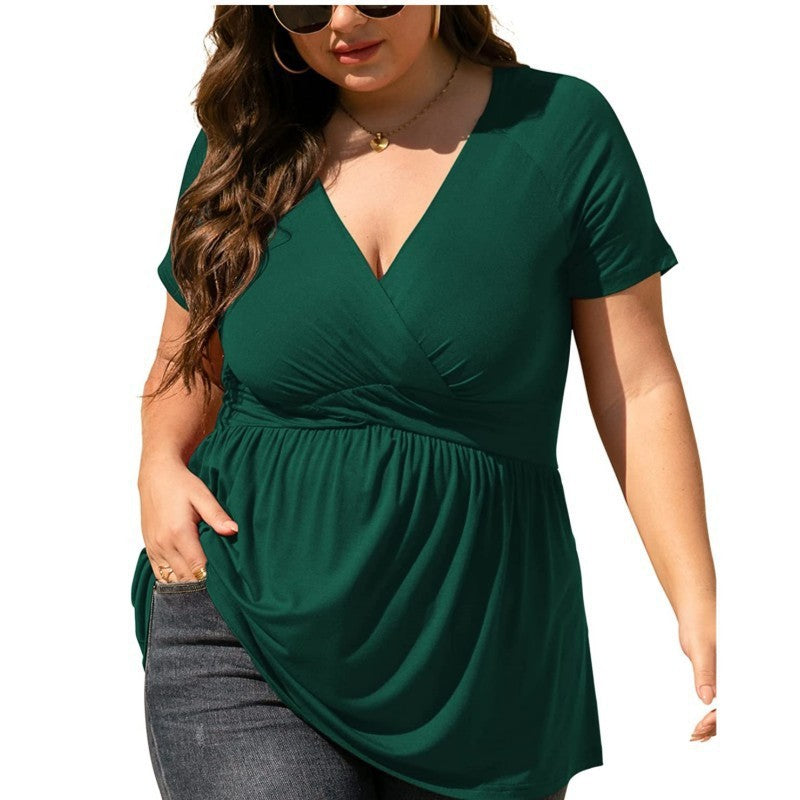Women’s Plus Size V-Neck T-Shirt – Comfortable Casual Top