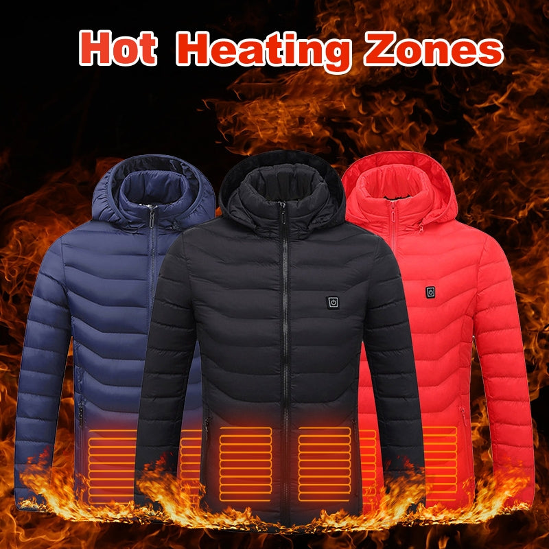 Men’s USB Heated Winter Jacket – Electric Thermal Coat