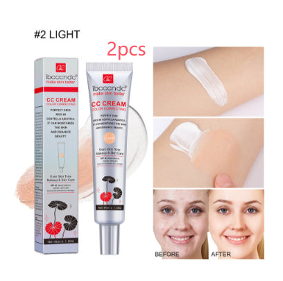 Moisturizing Correcting CC Cream – Waterproof, Anti-Sweat, Long-Lasting Makeup Base & Concealer for Smooth, Even Skin Tone