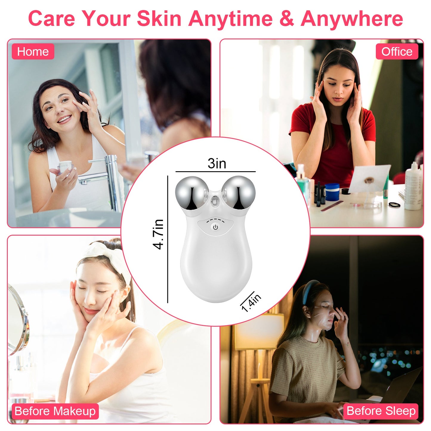 Rechargeable Micro-Current Face & Neck Massager – Skin Tightening & Lifting