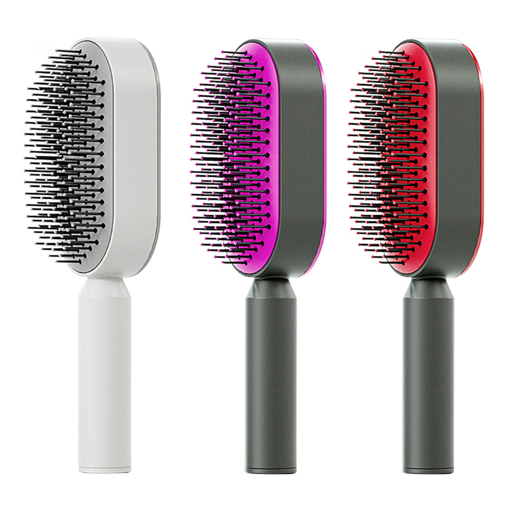 Self-Cleaning Hair Brush for Women – Anti-Static Scalp Massage Comb