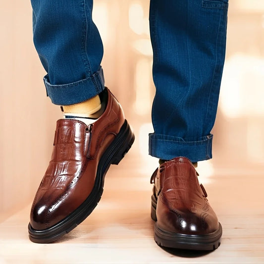 Men’s Leather Oxford Dress Shoes – Classic Pointed-Toe Formal & Business Shoes