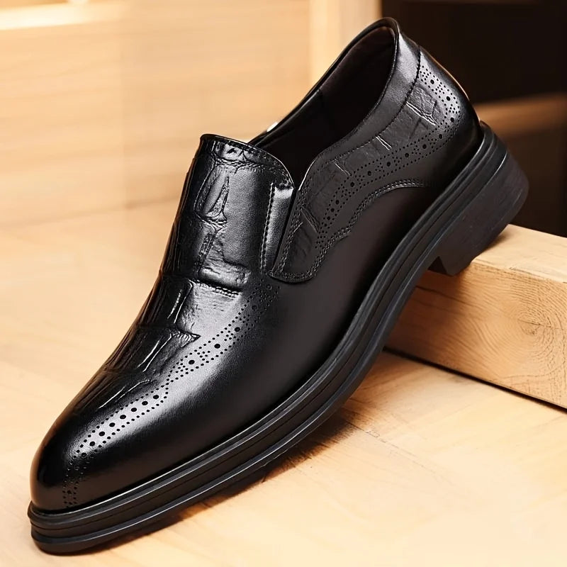 Men’s Leather Oxford Dress Shoes – Classic Pointed-Toe Formal & Business Shoes