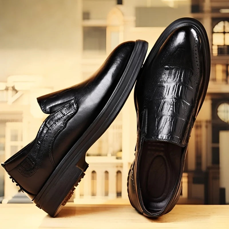 Men’s Leather Oxford Dress Shoes – Classic Pointed-Toe Formal & Business Shoes