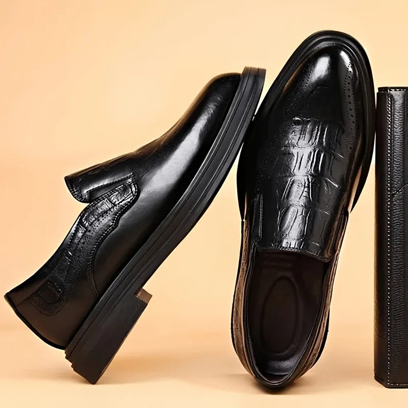 Men’s Leather Oxford Dress Shoes – Classic Pointed-Toe Formal & Business Shoes