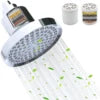 High Pressure 6" Square Filtered Shower Head 2 Filters - Removes Chlorine Impurities Improves Skin & Hair Care - Matte Black