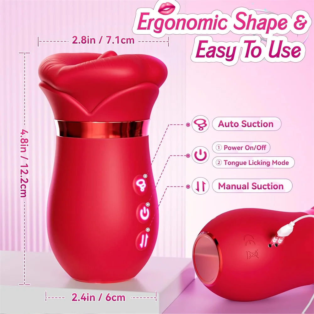 4-in-1 Oral Suction Vibrator for Women – Clitoral & Nipple Stimulator, Rechargeable Pleasure Toy