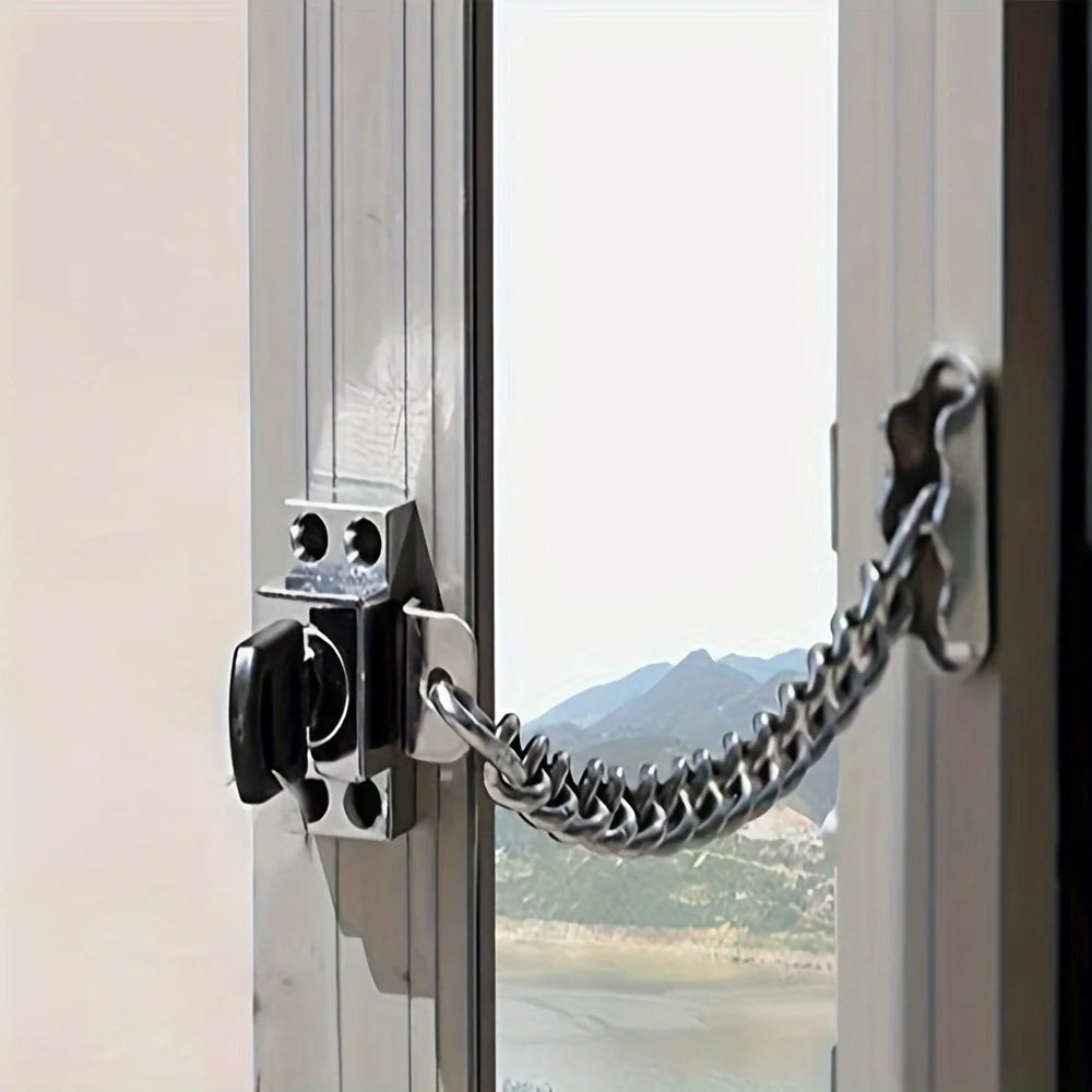 Security Door & Window Limit Lock – Anti-Theft Buckle Safety Accessory