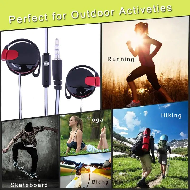 3.5mm Wired Sport Earbuds – Stereo Bass Headphones with Mic for Mobile Phones