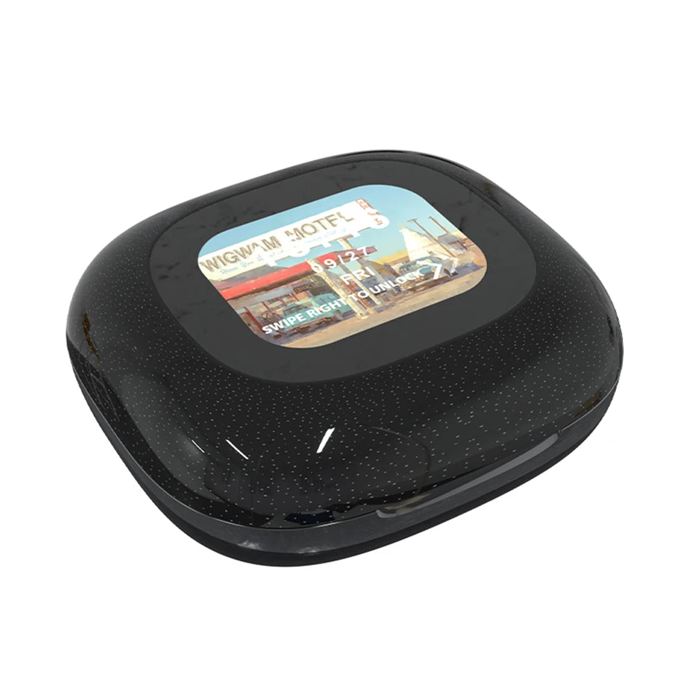 Bluetooth 5.3 Earhook Sport Headphones – Noise-Canceling Wireless Earphones with Touch Color Screen for Workouts & Running