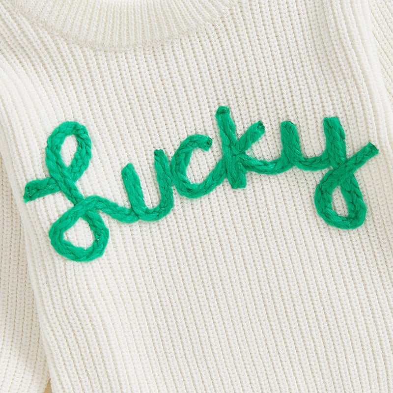 Unisex Infant Knit Jumpsuit – Winter Romper with Embroidered Animal Design