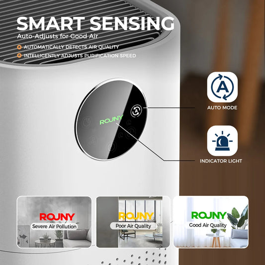 Air Purifier for Home – H13 True HEPA Filter, Quiet 25dB, Allergies & Pet Hair, Odor Control (White)