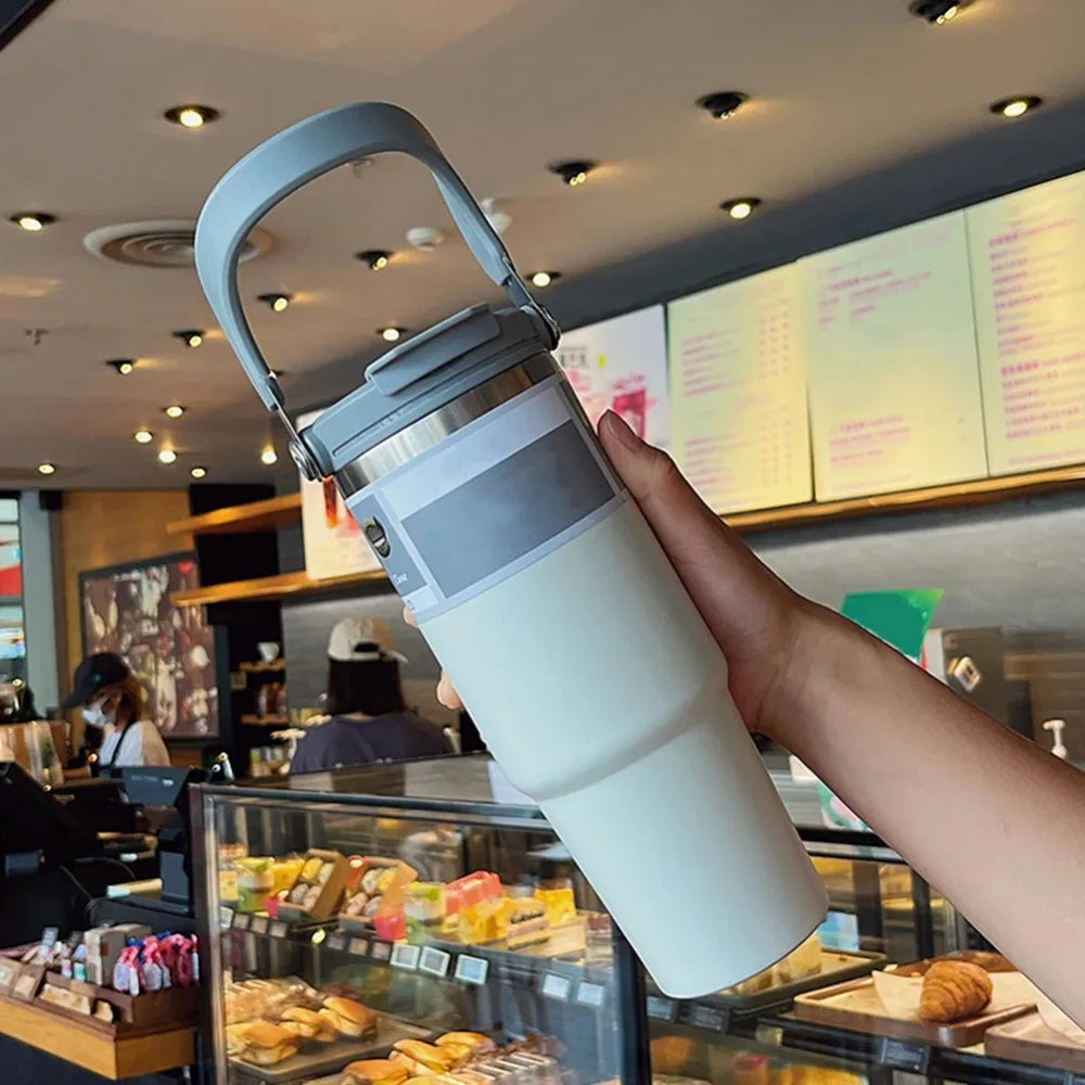 Handle Straw Lid Fit for Stanley 20/30OZ Cup Portable Car Cup Lid Sealed Leak Proof Plastic Cup Cover for Stanley Tumbler