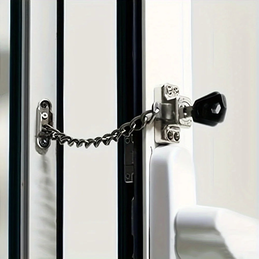 Security Door & Window Limit Lock – Anti-Theft Buckle Safety Accessory