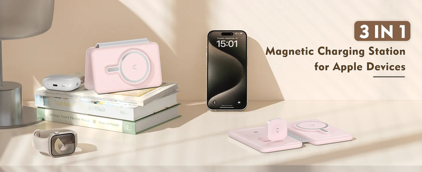 Original 3-in-1 Magnetic Wireless Travel Charging Station
