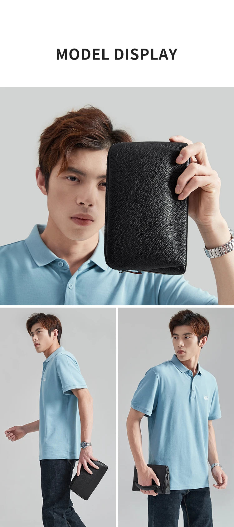 Men’s Fingerprint Lock Handbag – Secure Anti-Theft Wallet Bag