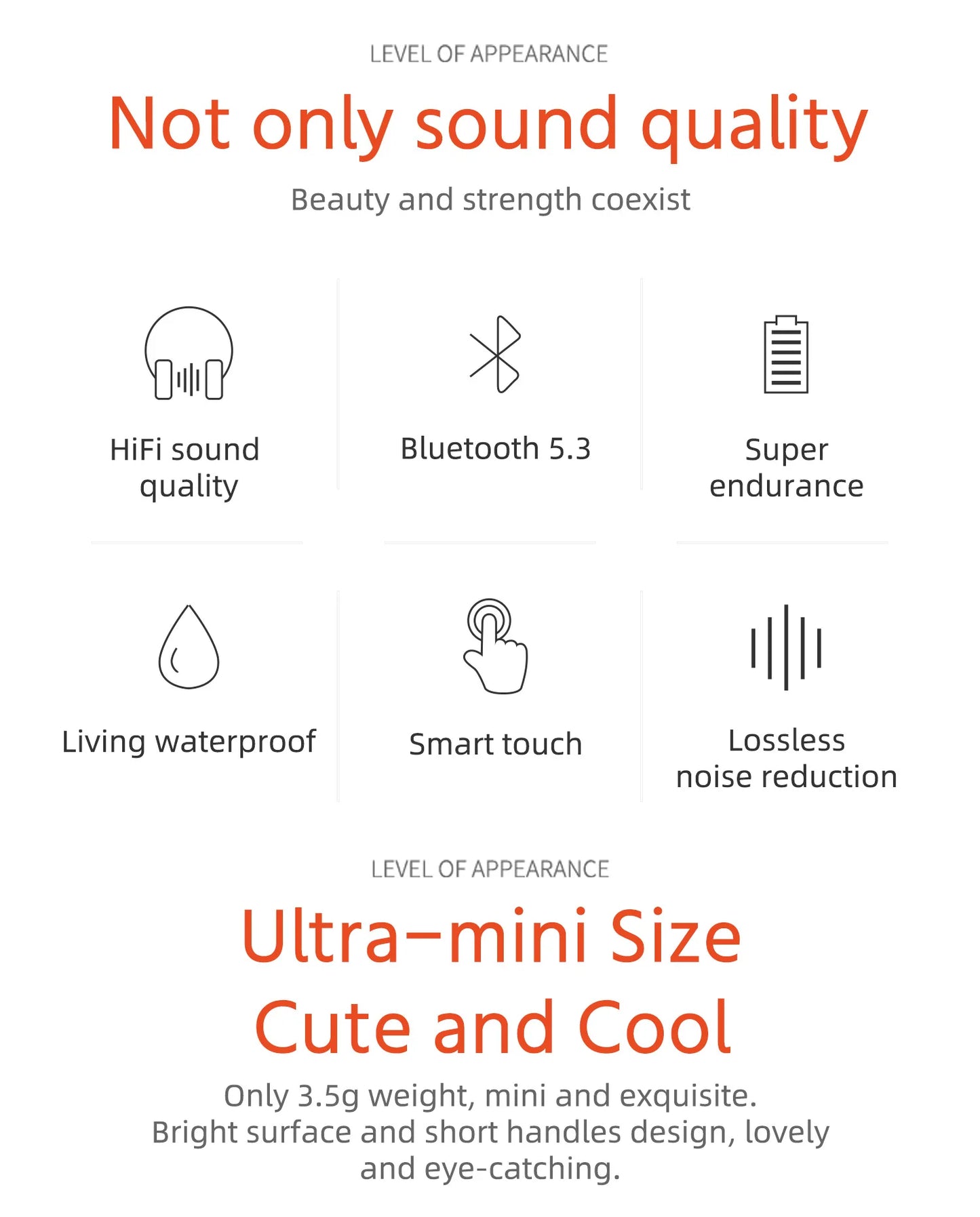 Original QERE E20 TWS Wireless Earbuds – Hi-Fi Sound, Built-In Mic & Waterproof Sport Headset