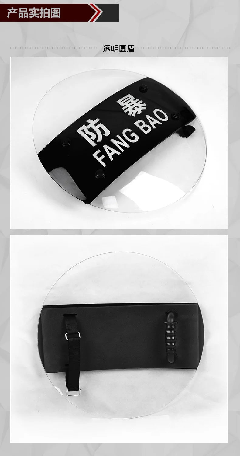 Transparent PC Riot Shield – Round Explosion-Proof Security Protection