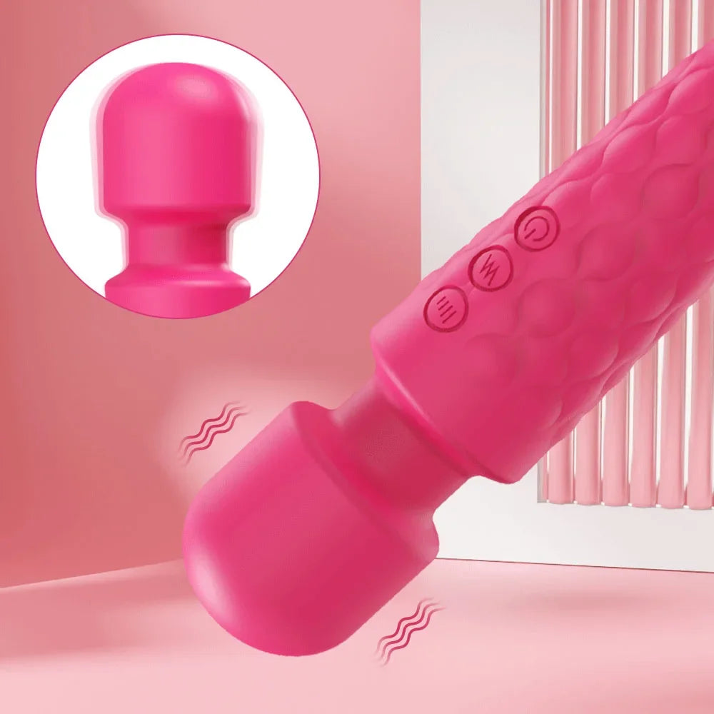 Rechargeable G-Spot & Clitoral Vibrator – 10-Mode Powerful Wand Massager for Women