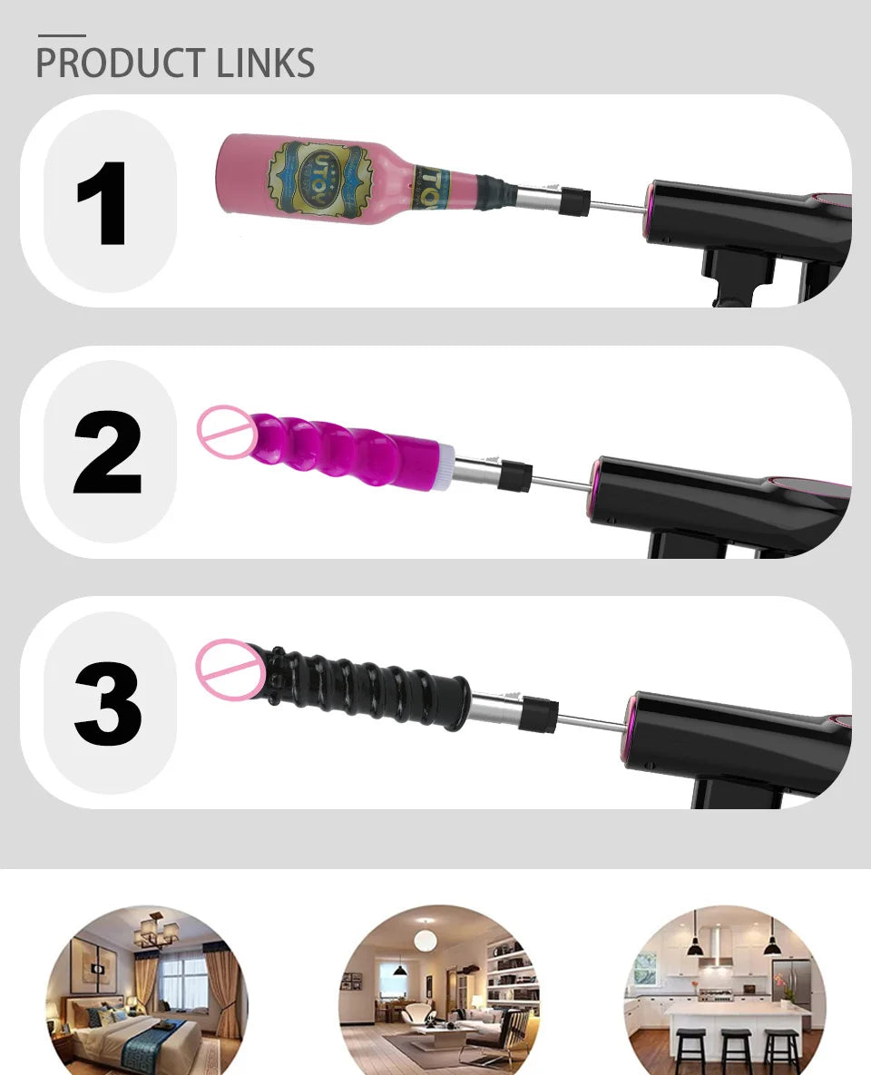 ROUGH BEAST 3XLR Wireless Sex Machine with Telescopic Dildo Attachment for Men & Women