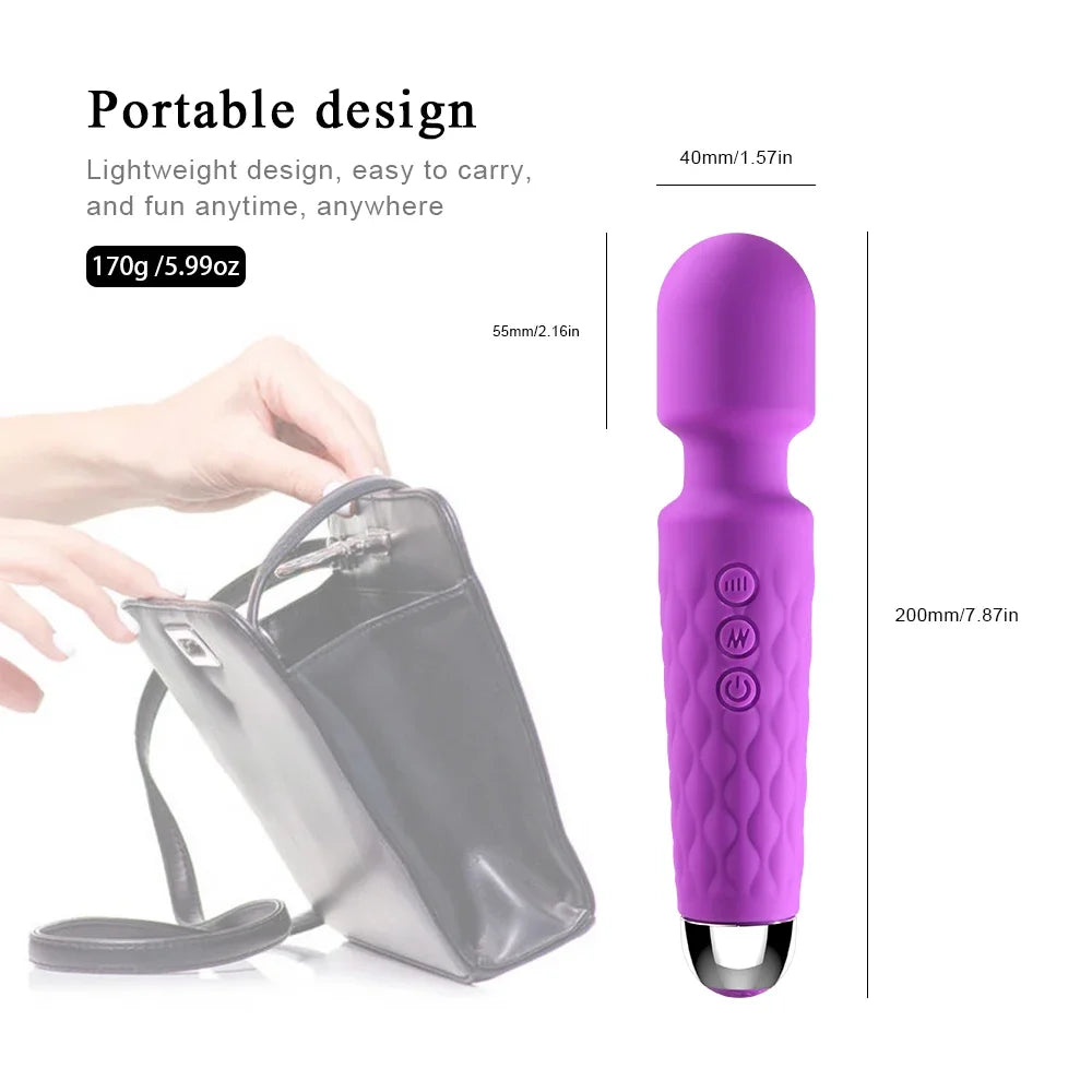 Rechargeable G-Spot & Clitoral Vibrator – 10-Mode Powerful Wand Massager for Women