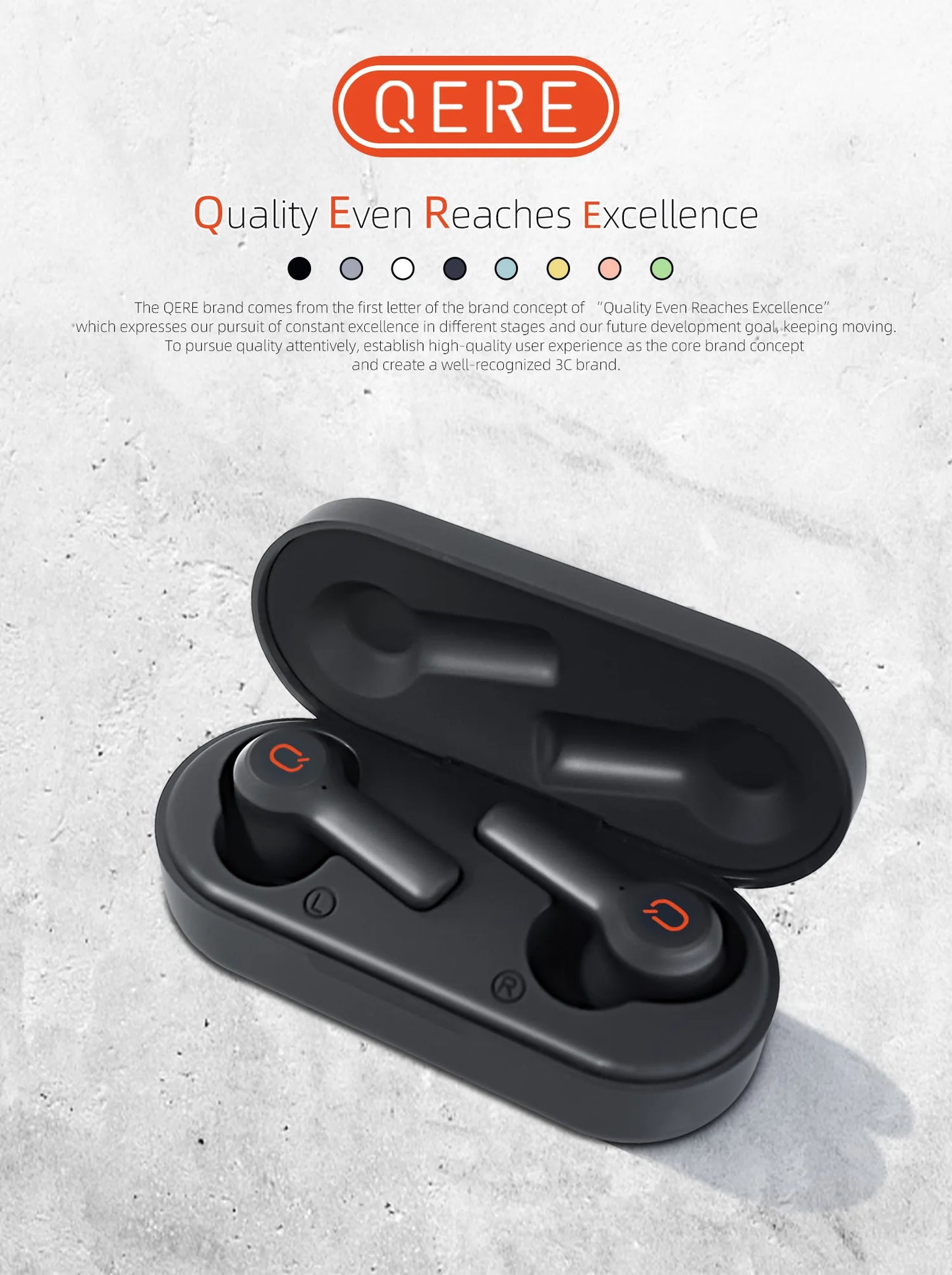 Original QERE E20 TWS Wireless Earbuds – Hi-Fi Sound, Built-In Mic & Waterproof Sport Headset