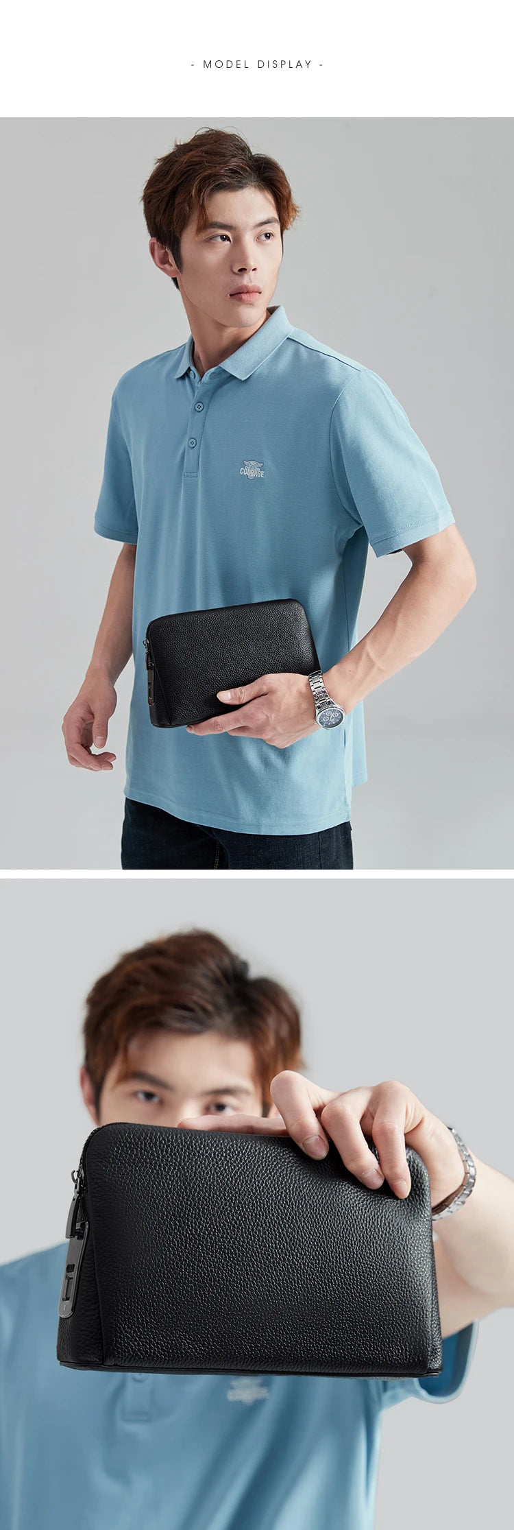 Men’s Fingerprint Lock Handbag – Secure Anti-Theft Wallet Bag