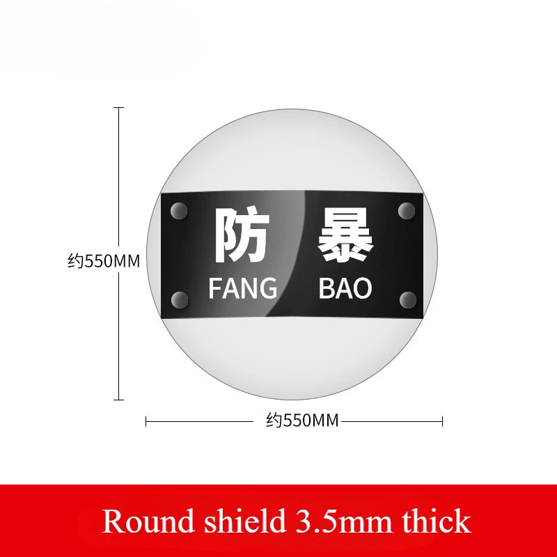 Transparent PC Riot Shield – Round Explosion-Proof Security Protection