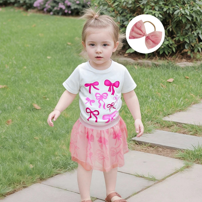 Girls Floral Print Ruffle Sleeve Top and Denim Skirt Set with Matching Headband - Summer 3PCS Outfit for Girls