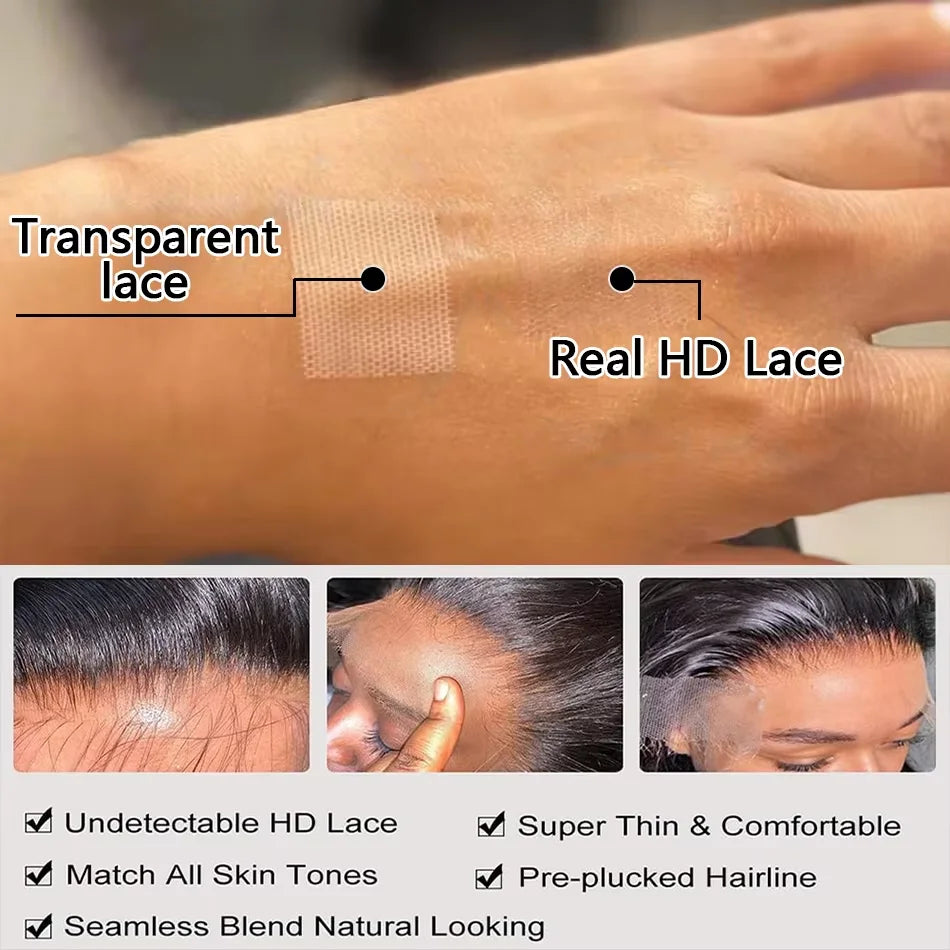 HD Lace Front Human Hair Wig – Straight, Pre-Plucked Malaysian Hair (13x4 / 13x6)