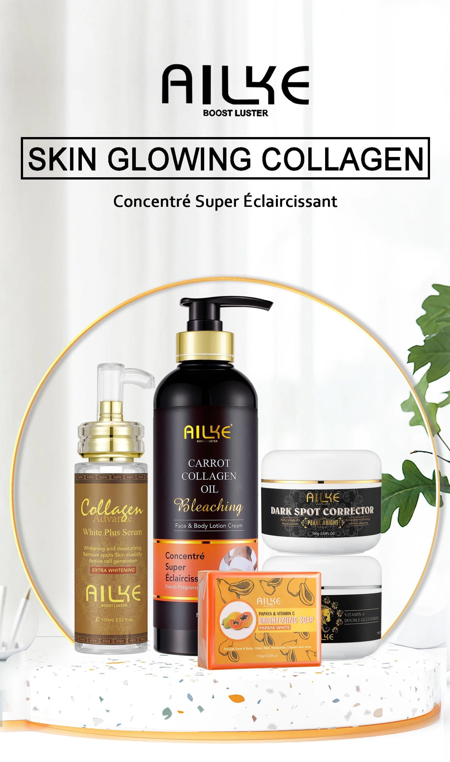 AILKE Collagen Skincare Set – 5-in-1 Moisturizing & Brightening Anti-Aging Kit