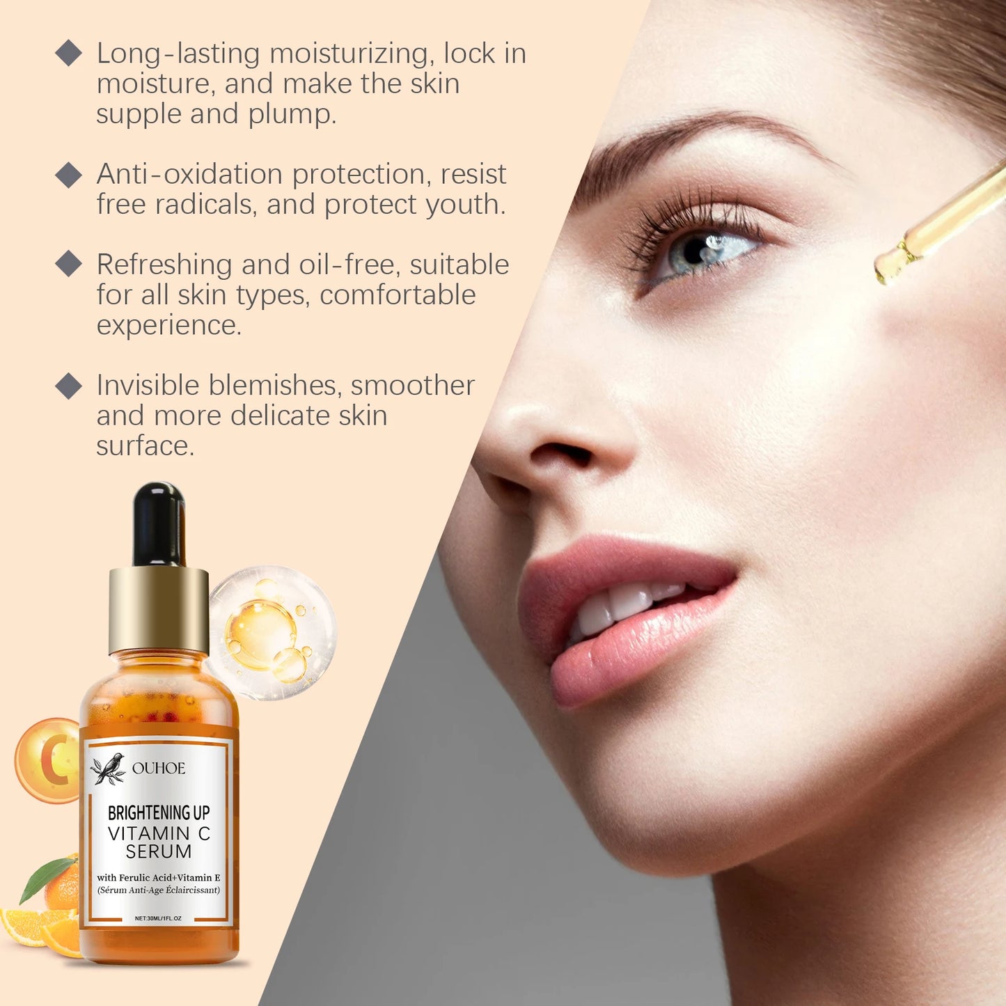 Vitamin C Anti-Aging Facial Serum – Brightening, Firming & Wrinkle-Reducing