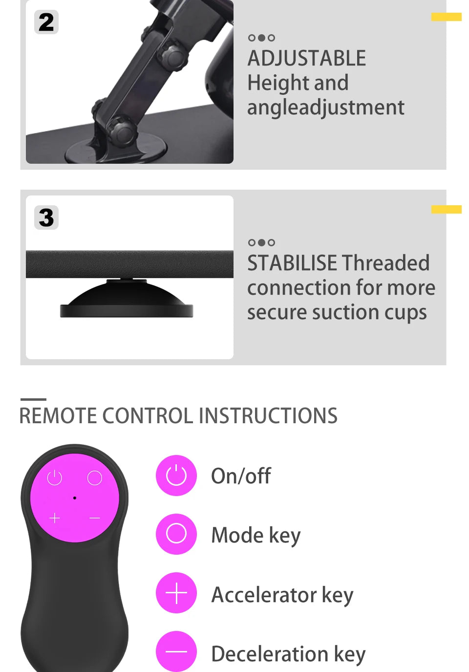 ROUGH BEAST 3XLR Wireless Sex Machine with Telescopic Dildo Attachment for Men & Women