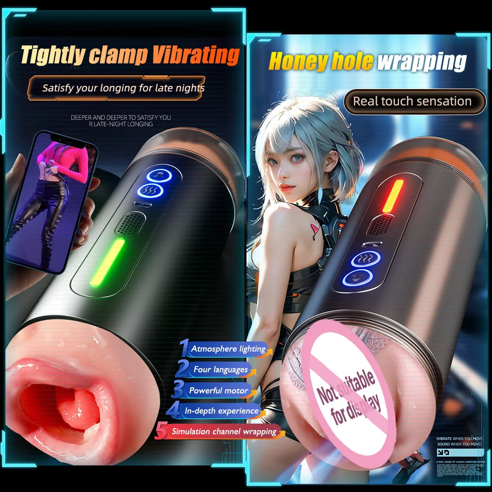 Intelligent Voice-Control Male Masturbator Cup with Prostate Massage