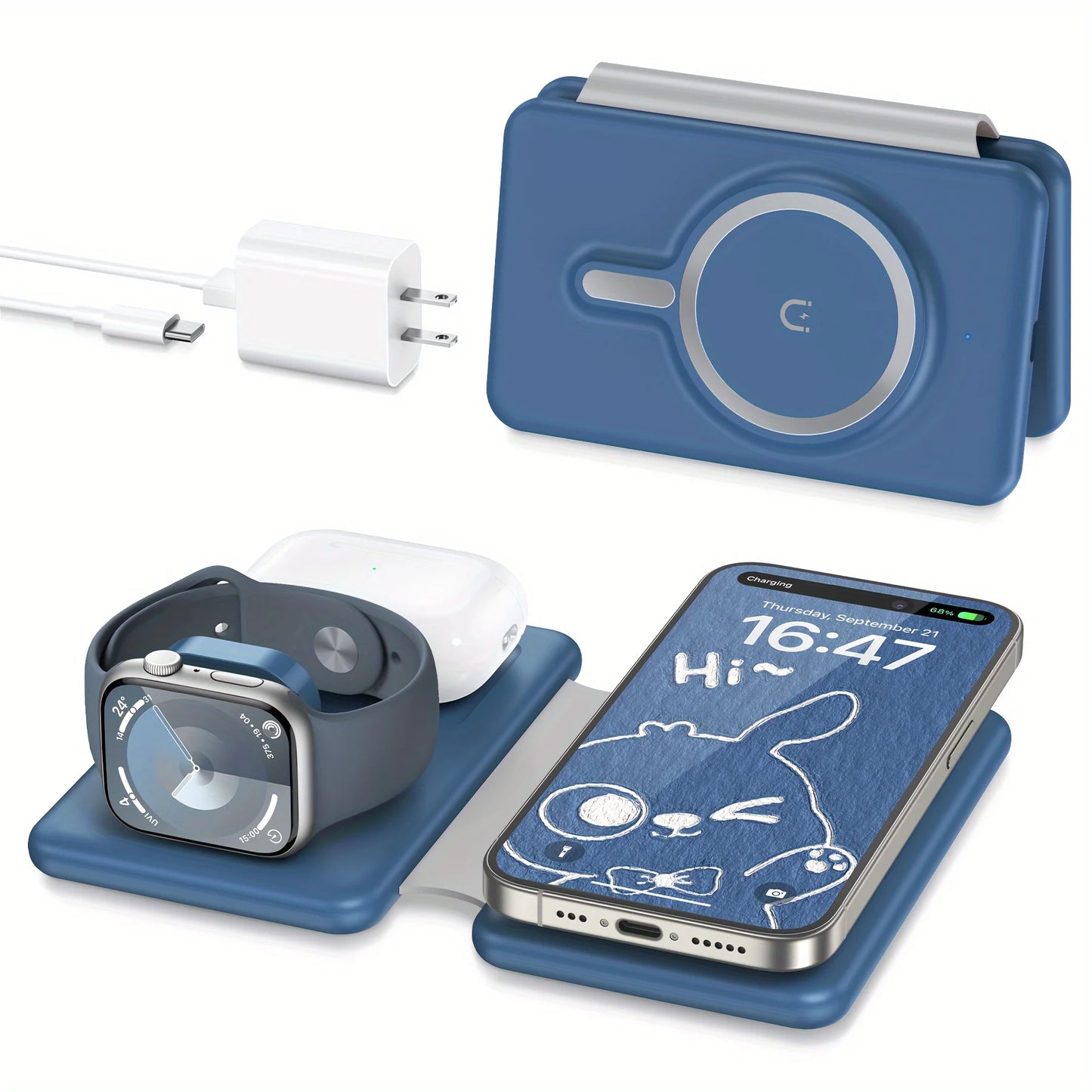 Original 3-in-1 Magnetic Wireless Travel Charging Station