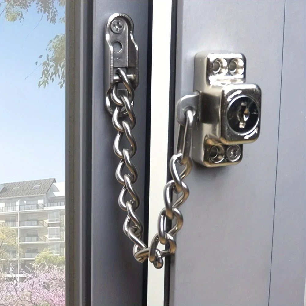 Security Door & Window Limit Lock – Anti-Theft Buckle Safety Accessory
