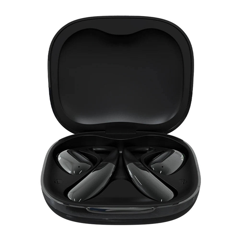 Bluetooth 5.3 Earhook Sport Headphones – Noise-Canceling Wireless Earphones with Touch Color Screen for Workouts & Running