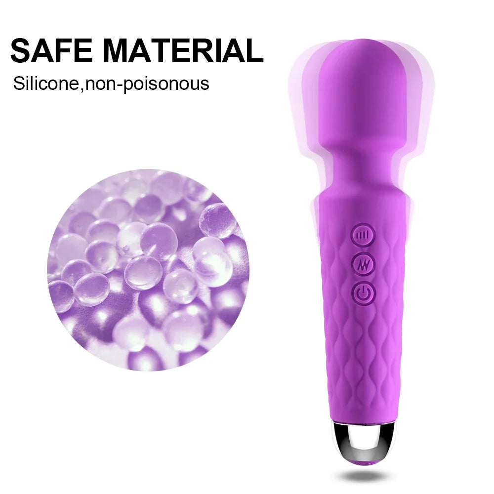 Rechargeable G-Spot & Clitoral Vibrator – 10-Mode Powerful Wand Massager for Women