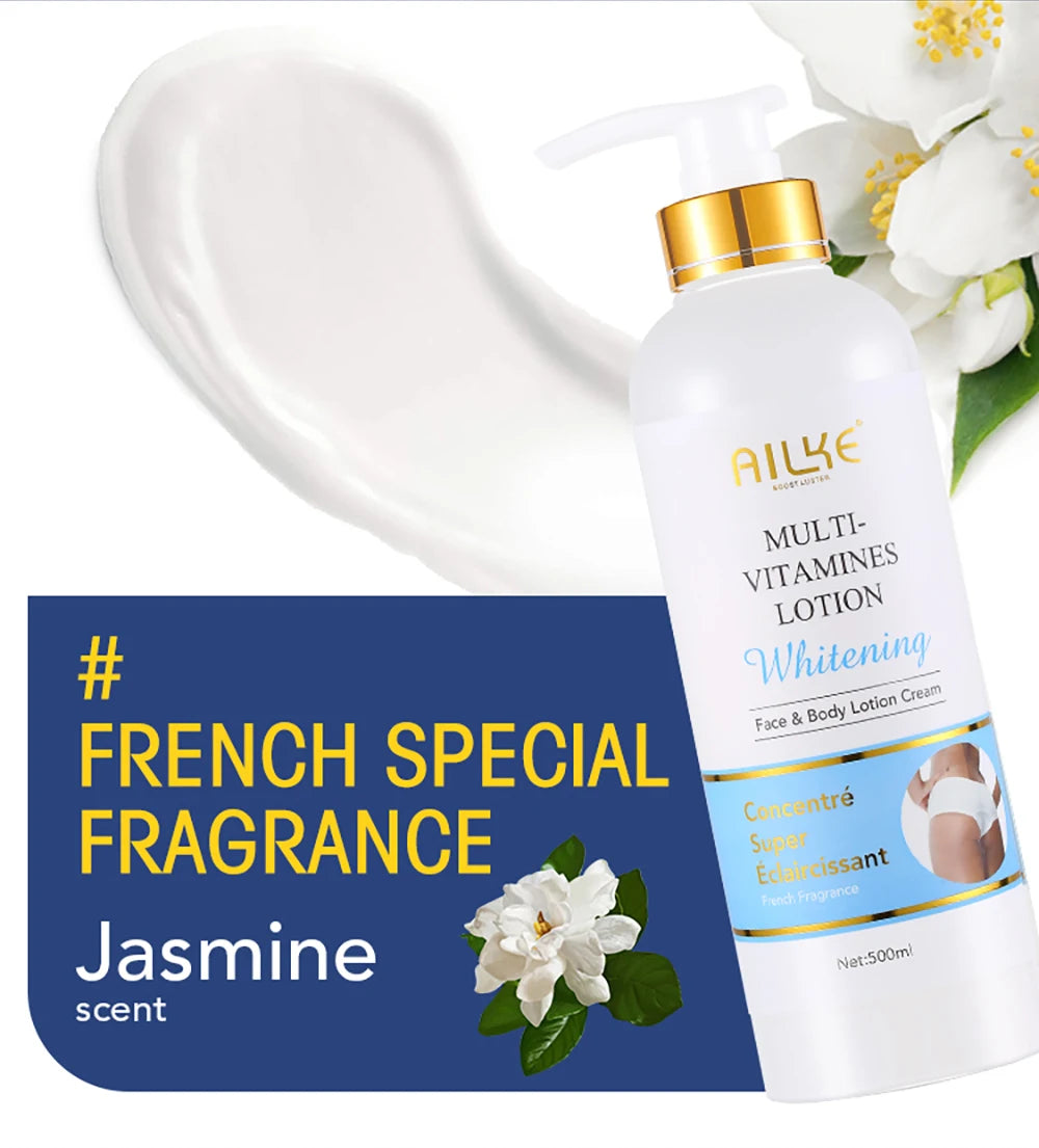 AILKE Multivitamin Brightening Body Lotion – Hydrating Moisturizer with Vitamins A, E, B3 & B5