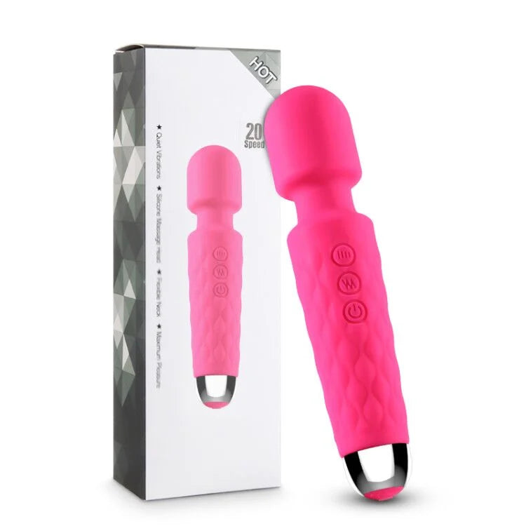 Rechargeable G-Spot & Clitoral Vibrator – 10-Mode Powerful Wand Massager for Women