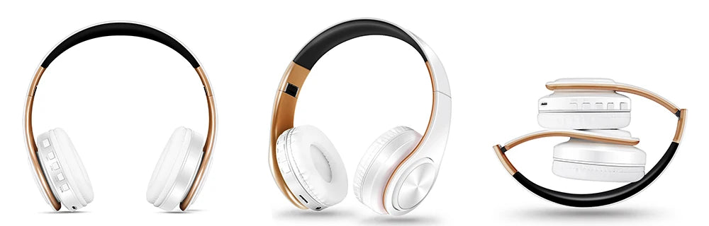 Bluetooth HiFi Stereo Headphones with FM Radio & SD Card Support – Wireless Headset with Mic for Phones & Tablets